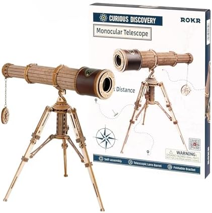 ROKR 3D Wooden Puzzles-Model Building Kits-DIY Kits for Adults-Wooden Monocular Telescope Science Gifts Kits for Adults by ROKR-InterestingSmartPuzzleToys