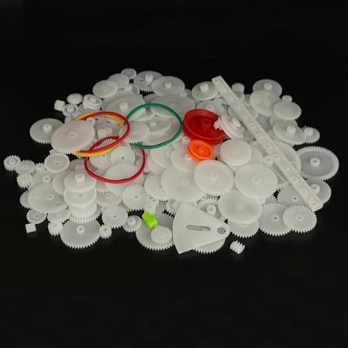 190PCS Small Gear Kit Plastic Gears Belt Pulley Single Gear Spindle Gear Small Motor Gears for DC Motor RC Car Robot Model Toy DIY Gear Replacement (190) - Image 3