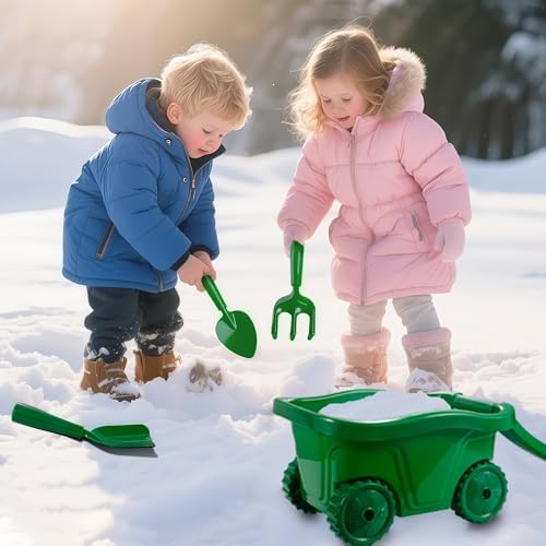 Kids Gardening Tools with Outdoor Yard Wheelbarrow Set Toys, Ages 3+ - Image 4