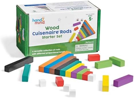 hand2mind Wooden Cuisenaire Rods Classroom Set, Teaching Fraction Bars, Montessori Math Manipulatives, Math Teacher Must Haves Elementary, Kindergarten Homeschool Supplies (15 Sets of 74) - Image 6