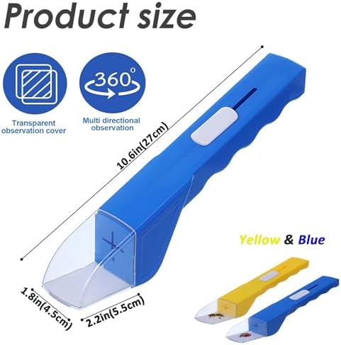 2 Pcs DelloidMaz Insect Catcher Small Animals Catcher Nature Exploration Tool to Capture Butterflies Bees Ladybugs Spiders Bug Catcher for Boys and Girls, Blue and Yellow - Image 2