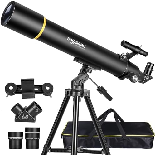 Telescopes for Adults & Beginner Astronomy, 80mmAZ 900mm Focus Length by Solomark