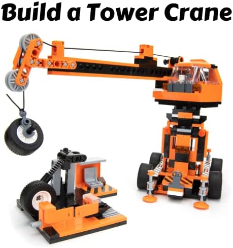 Block Builder Mobile Crane Building Block Set (475pcs) and Construction Tower Crane. Two Building Kits in one Set! Toy Blocks Suitable for Boys and Girls. - Image 2