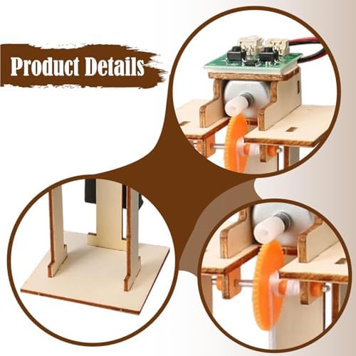 DIY Electric Elevator Lift Model Science Experiment Kit, Wooden Building Toy for Hand Eye Coordination & Creativity Teaching Aids - Image 4