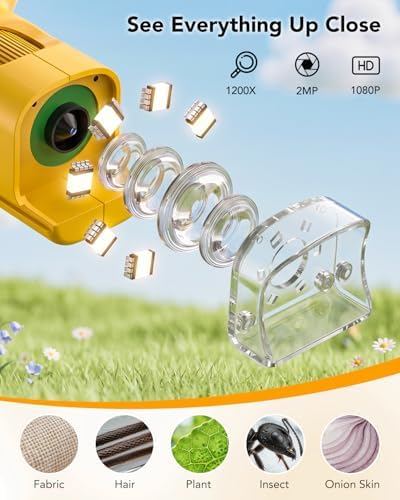 Handheld Portable Microscope for Kids, 120X-1200X for Ages 6-12 Boys Girls - Image 4