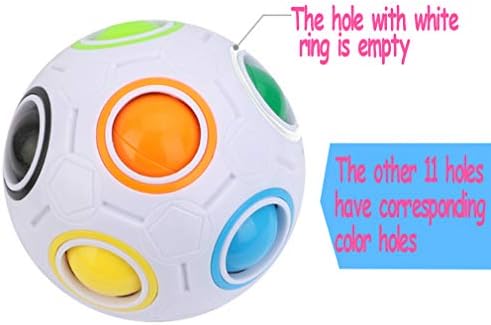 Magic Rainbow Ball Puzzle Fidget Stress Relief Ball Brain Teasers Games 12Holes - Image 7