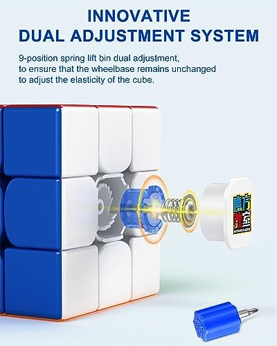 CFMOUR Magnetic 3x3 Speed Cube, Stickerless Magic with Stand, 48 Magnets - Image 3