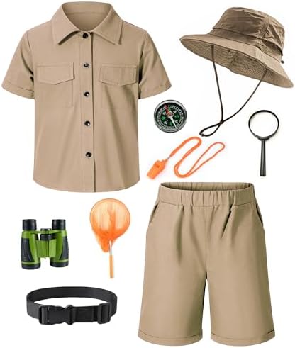 KAIPUTE Kids Explorer Adventurer Costume Boys Girls Safari Camping Trailblazer Jungle Seeker Outdoor Kit 3-13 Years - Image 3