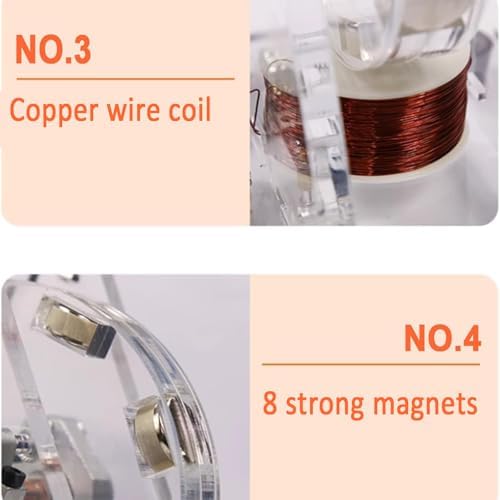 Magnets Pseudo Motion Disc Motor, 24V Brushless Motor Model, Scie Motion Machine, with 8 Strong Magnets, 500-1500rpm Speed, for Teaching, Science Physics Gadget - Image 4