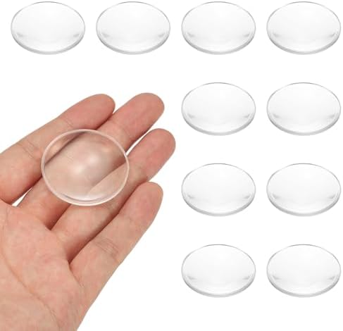 PATIKIL 10 Pack Biconvex Lens, 37mm Dia. 42mm Focal Length Aspheric Optical Lenses Magnifier Paperweight Acrylic Double Convex for DIY Office Desk Home Science Experiment Telescope by PATIKIL