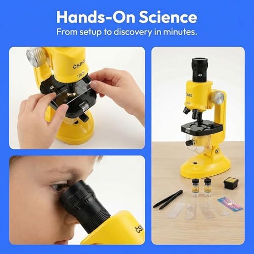 Little World Kids Microscope with LED Light - 100X/400X/1200X Magnification - Image 5