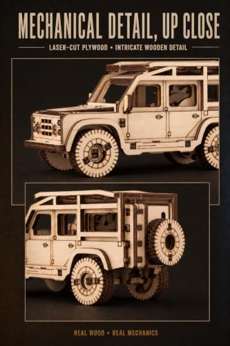 EWA Eco-Wood-Art Pocket SUV - 3D Wooden Puzzle Mechanical Model Kit DIY Wood Construction Set - Image 7