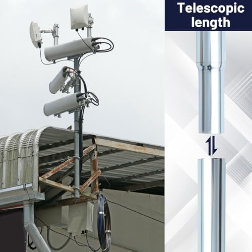 Blulu Mounting Pole Kit for Weather Station - Heavy Duty Galvanized Steel with Stainless Hardware, Adjustable 19.5” to 37.5” Height for Outdoor Sensors & Solar Panels - Image 5