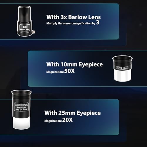 Telescope, 70mm Aperture Portable Refractor Telescopes for Astronomy Beginners, 500mm Professional Travel Telescope with Carry Bag, White - Image 4