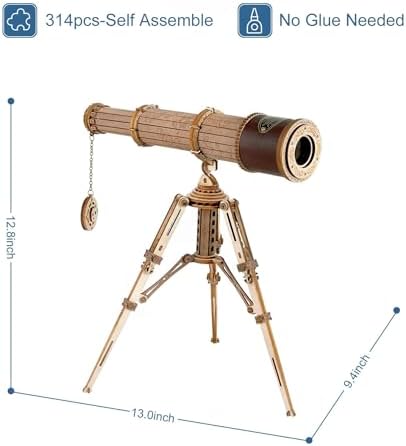 ROKR 3D Wooden Puzzles-Model Building Kits-DIY Kits for Adults-Wooden Monocular Telescope Science Gifts Kits for Adults - Image 6