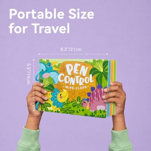 Reusable Dinosaur Coloring Book for Kids - 30 Pages Magic Water Drawing Book, erasable Activity Pad with Markers, Travel Toys for Airplane Road Trip Games, Preschool Learning Gifts - Image 2