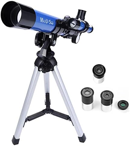 Kids Telescope 400x40mm with Tripod & Finder Scope, Portable Telescope for Kids & Beginners, Travel Telescope with 3 Magnification Eyepieces and Moon Mirror by MaxUSee
