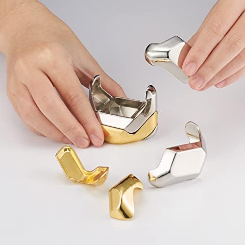 3D Brain Teasers Metal Puzzles Toy, Mind Puzzles for Adults Hand Smart Gifts for Boy and Girls Gold and Silver - Image 4