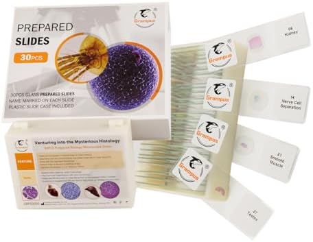 30 Prepared Microscope Slides with Specimens for Kids Students - Histology, for Biological Science Lab, Children's Science Education, Homeschooling Use by Unknown