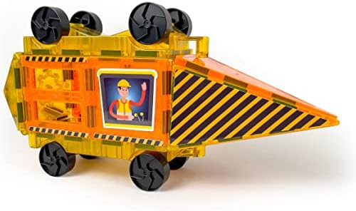 Tytan Tiles Construction Site & Trucks 60-Piece Magnetic Tiles Building Set, Fun Kids’ STEM Toy, Creative Play, Shape & Pattern Recognition, Fine Motor Skills, Includes Storage Bag, Ages 3 and Up - Image 5