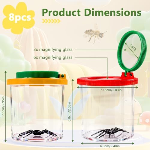 Lightning Bug Jar, Firefly Jar Bug Viewer for Kids Children Nature Exploration, 8 Pack - Image 2