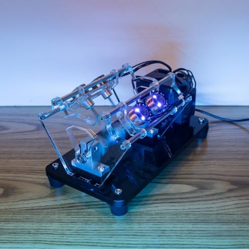 V4Cylinder Solenoid Electromagnetic Engine, DIY Integration Multi-Level Coil Kit, for Science Physics Teaching Experiment Tool College Education Model, High-Tech Toys,Integrated Boost Circuit (4Coil) - Image 3
