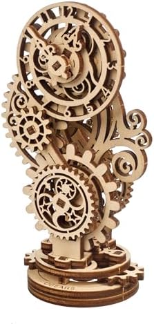 UGEARS Steampunk Clock 3D Wooden Puzzles for Adults - Wooden Model Kits for Adults Mechanical Build a Clock Kit Steampunk Decor Clocks Puzzle Brain Teaser, Hobby Set Home Decoration by UGEARS-ModelingJoy
