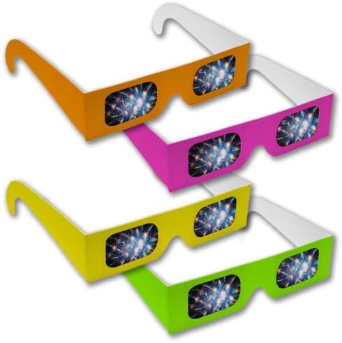 Rainbow Symphony Diffraction Grating Glasses – Assorted Neon Colors 500 pc by RainbowSymphony