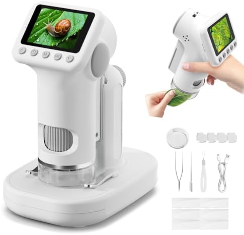 1600X Microscope for Kids, 2.0" Screen Toddler Toy, White by Unknown