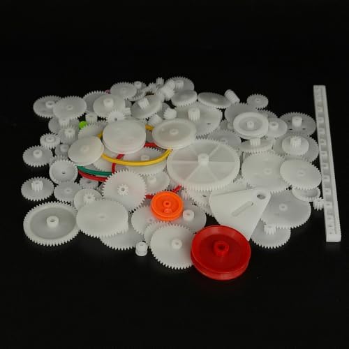 132PCS Small Gear Kit Plastic Gears Belt Pulley Single Gear Spindle Gear Small Motor Gears for DC Motor RC Car Robot Model Toy DIY Gear Replacement (132) - Image 3