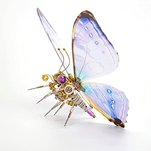 3D Metal Puzzle Steampunk Butterfly Model, DI YAssembly Mechanical Metal Morpho Sulkowskyi Model DIY Kits Gifts for Teens and Adults (150PCS+) - Image 5