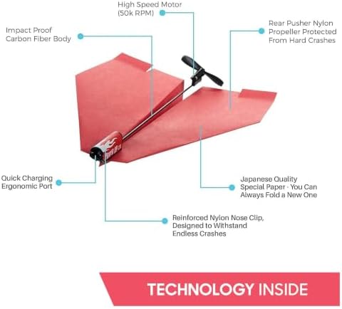 POWERUP 2.0 Paper Airplane Kit Electric Plane Motor Launcher DIY Toy - Red - Image 6
