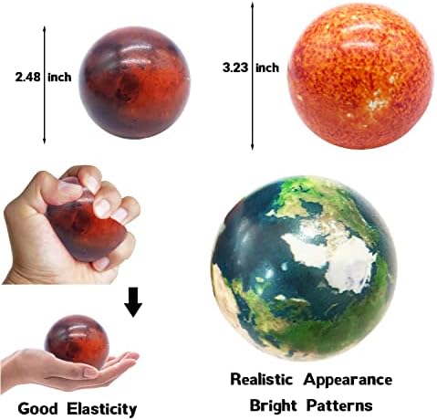 10PCS Solar System Planet Stress Balls,Stress Relief Planets Balls Educational Toys,Anti Stress Solar Educational Balls for Adults,Kids Early Study,Party Game,Birthday Gifts Prize - Image 6