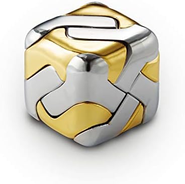 3D Brain Teasers Metal Puzzles Toy, Mind Puzzles for Adults Hand Smart Gifts for Boy and Girls Gold and Silver by AZG+Go