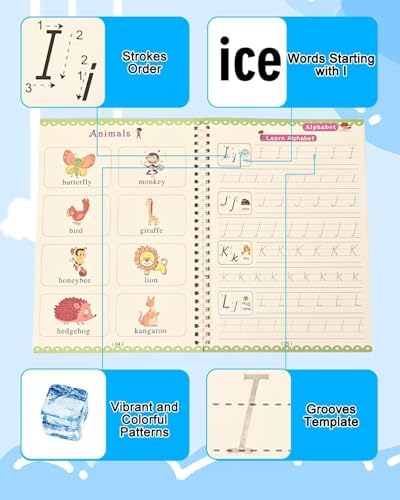 Magic Grooved Reusable Writing Books, Tracing Workbook for Kids Ages 3‑8 - Image 6