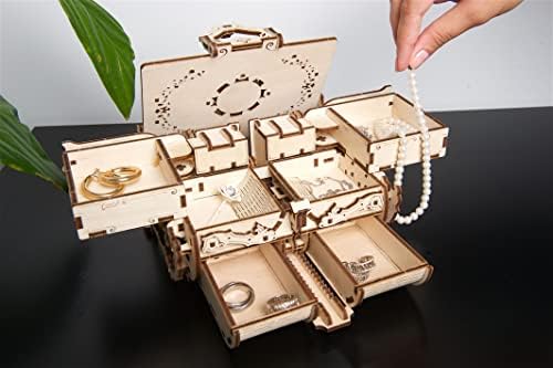 UGEARS Antique Box 3D Wooden Puzzles for Adults - Wooden Model Kits for Adults Puzzle Box DIY Kits for Adult Mechanical Models Brain Teaser, Hobby Set Home Decoration - Image 4