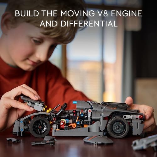 LEGO Technic Koenigsegg Jesko Absolut Grey Hypercar, Sports Car Building Set for Boys and Girls, Vehicle Racing for Kids, Buildable Model Kit, Sport Car Toy, Motor Enthusiasts’ Gift, 42173 - Image 3