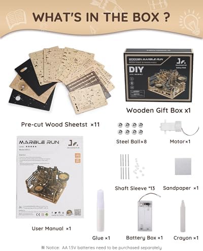 Sainsmart Jr. 3D Wooden Puzzles for Adults, Electric Marble Run Building Kit, Wooden Model Kits Spaceport, Creative Gifts for Teens Ages 14+ (Galaxy Walk) - Image 4