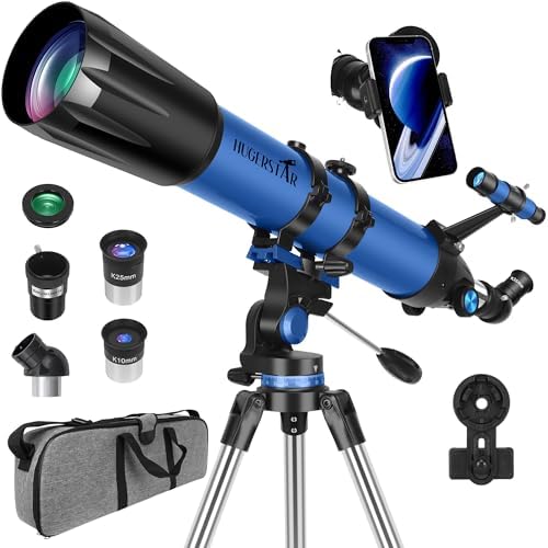 Telescope for Adults High Powered, 90mm Aperture 800mm Refractor by HUGERSTAR