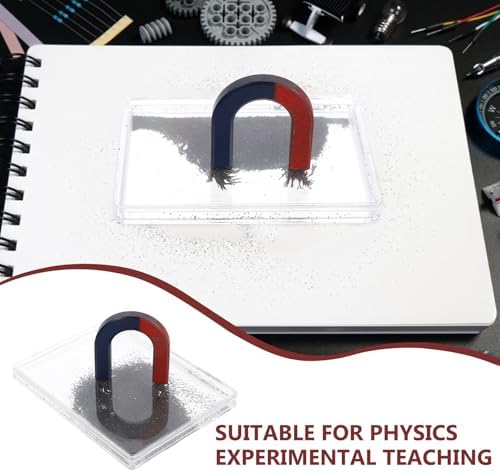 CLISPEED Magnetic Field Demonstrator Iron Filings Case with Magnet for Physics Experiments Science Experiment Instrument for Classroom Teaching Student-Led Demonstrations 3.70 X 2.75 X 0.47 in - Image 5