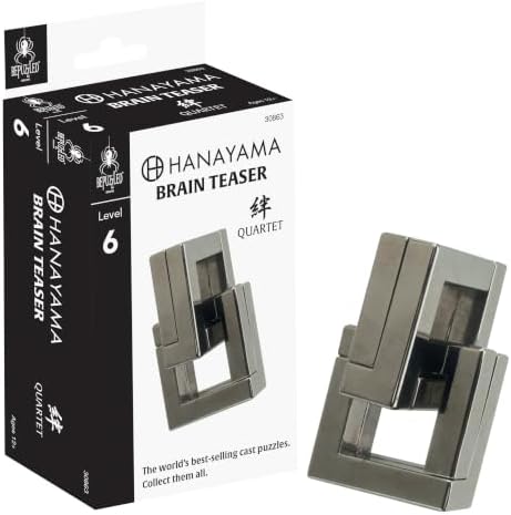 BePuzzled | Quartet Hanayama Metal Brainteaser Puzzle Mensa Rated Level 6, for Ages 12 and Up by BePuzzled