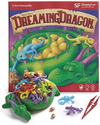 SimplyFun Dreaming Dragon - A Game for Kids Based on Steady Hands, Concentration, and A Little Luck - 2 to 4 Players - Kids Game Ages 6 & Up by SimplyFun