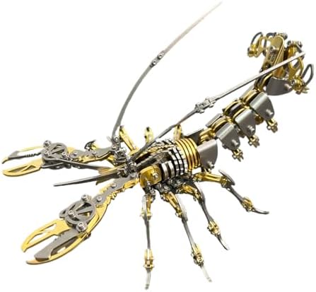 3D Metal Puzzle for Adults,DIY Mechanical Animal Lobster,Metal Model Kits,Gift for a man and boy,Purzolnx Toy (Gold) by Unknown