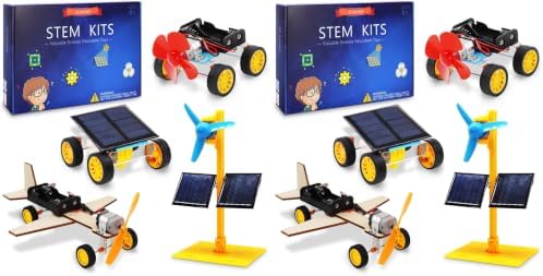 STEM Building Toys for Kids Ages 8-12, Science Experiments & Solar Car Projects (Pack of 2) by SCAEMO