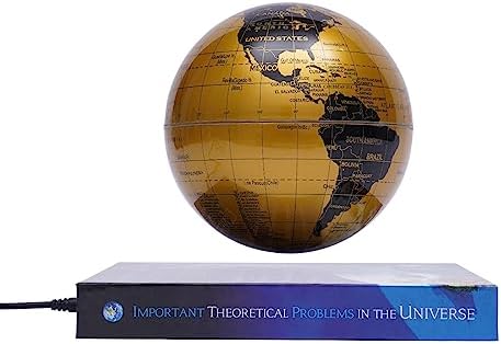 Magnetic Levitation Globe w/Book-Shaped Base, 6 Inch Rotating Geographic Globe with LED Light, Auto Rotation Suspended Floating World Map Night Light for Table Desk Decor Holiday Gift, Gold by Unknown