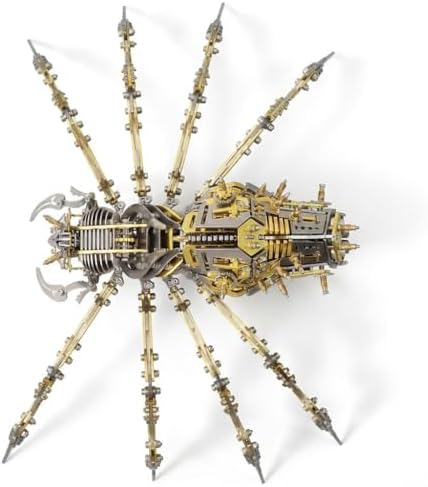 3D Metal Assembly Model Set Mechanical Spider Model Kit for Adults, 800pcs Brain Teaser STEM Kit for Kids, DIY Hobbies for Men Women - Creative DIY Gift for Adults & Teens (Golden) - Image 3