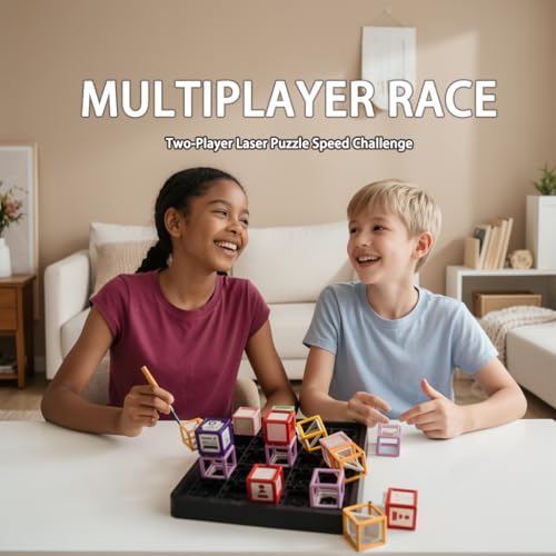 2026 New Laser Maze Reasoning Game, STEM Toys for Ages 8-13 with 60+ Challenges Puzzle Game, Ultimate STEM Logic Toys 37 Pcs Cubes, Learning Educational Toys Thinking Logic Games Ideal Children Gift - Image 6