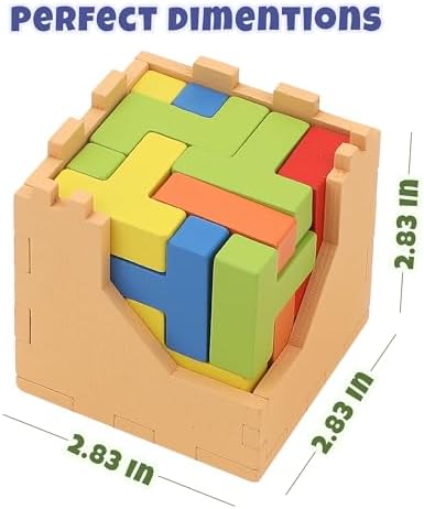Sharp Brain Zone 3D Wooden Puzzle Cube (9Z 16T Style) | Colorful, Eco-Friendly Wooden Puzzle for Mental Stimulation, Focus, and Problem-Solving Fun | Challenging Brain Teaser for Adults and Kids - Image 5