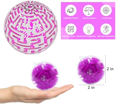 24 Pack 3D Puzzle Maze Ball Toys, Mini Puzzle Party Favors for Girls, Fidget Game Toys School Rewards & Classroom Prize for Students, Birthday Party Decoration Easter Valentines Day Gifts Ages 6-10 - Image 3