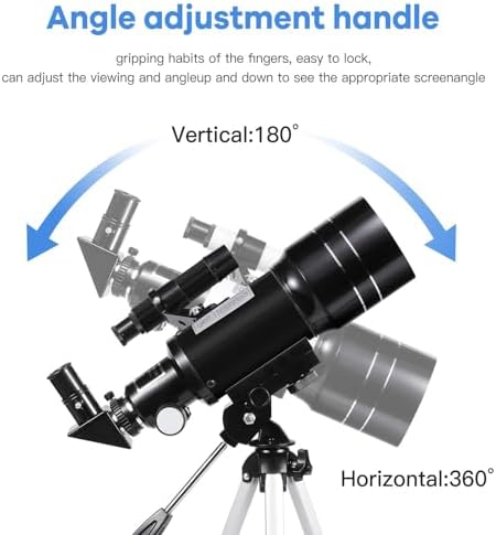 Telescope for Kids & Adults, 70mm Aperture 300mm Telescopes for Astronomy Beginners, 15X-150X Magnification Portable Refractor Telescope with Adjustable Tripod, Phone Adapter - Image 3